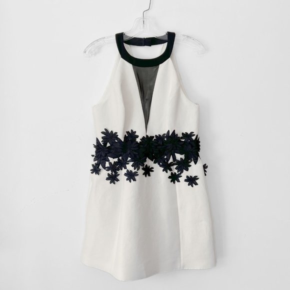 NEW! Halston Heritage Silk Blend Mini Dress with Floral Embroidery, Sz 6 - Picture 9 of 16